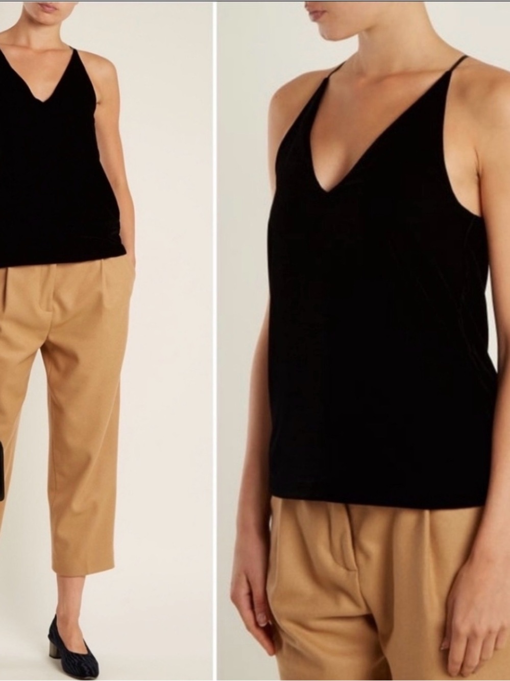 Elizabeth and James Black Velvet Elliott Tank Top Camisole Blouse Size XS
